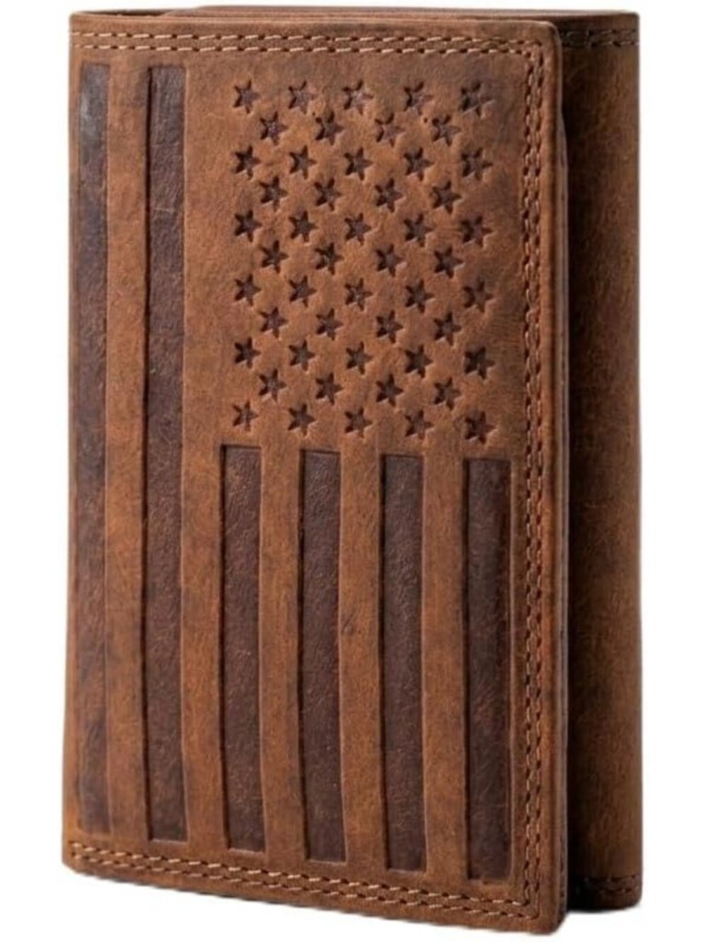 Genuine Leather Slim Trifold Wallet with ID Window & RFID Blocking | Stylish